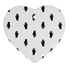 Vampire Hand Motif Graphic Print Pattern Heart Ornament (Two Sides)