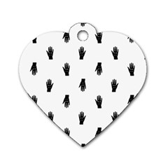 Vampire Hand Motif Graphic Print Pattern Dog Tag Heart (One Side)