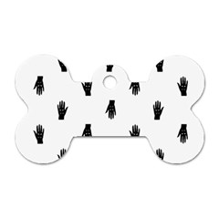 Vampire Hand Motif Graphic Print Pattern Dog Tag Bone (Two Sides)