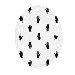 Vampire Hand Motif Graphic Print Pattern Oval Filigree Ornament (Two Sides)