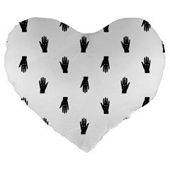 Vampire Hand Motif Graphic Print Pattern Large 19  Premium Flano Heart Shape Cushions