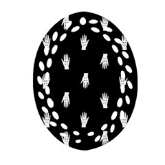 Vampire Hand Motif Graphic Print Pattern 2 Ornament (oval Filigree) by dflcprintsclothing