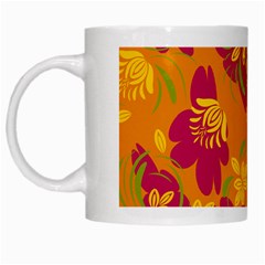 Folk Floral Pattern  Abstract Flowers Print  Seamless Pattern White Mugs by Eskimos