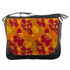 Folk Floral Pattern  Abstract Flowers Print  Seamless Pattern Messenger Bag by Eskimos