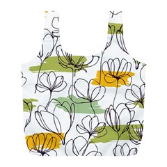 Flower Line Art Color Seamless Pattern Full Print Recycle Bag (l) by Kizuneko