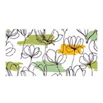 Flower Line Art Color Seamless Pattern Satin Wrap Front