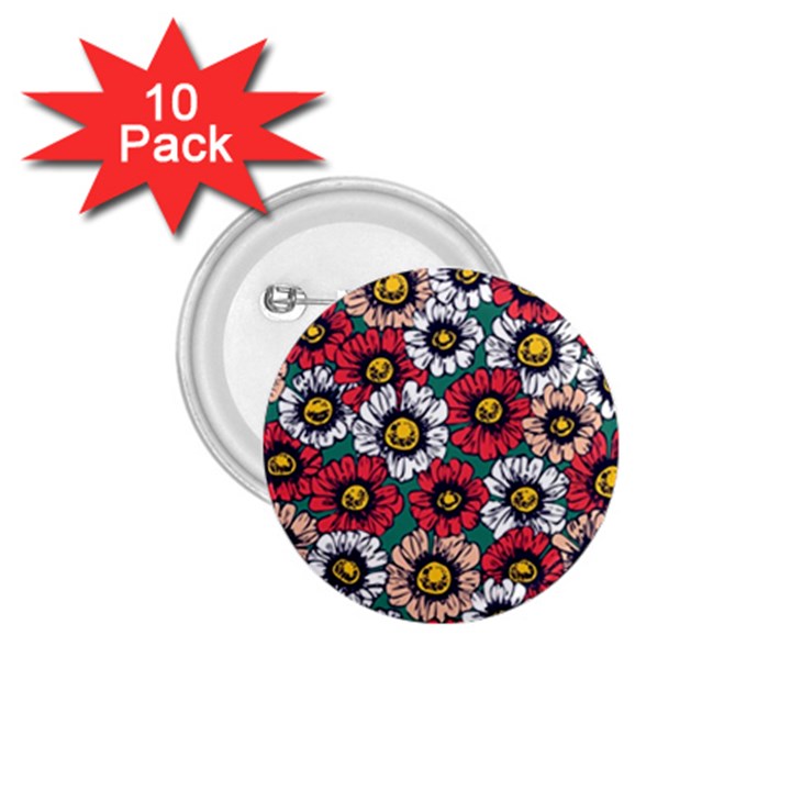 Daisy Colorfull Seamless Pattern 1.75  Buttons (10 pack)