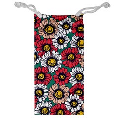 Daisy Colorfull Seamless Pattern Jewelry Bag by Kizuneko