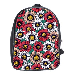 Daisy Colorfull Seamless Pattern School Bag (large) by Kizuneko