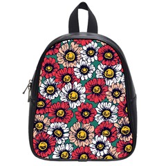 Daisy Colorfull Seamless Pattern School Bag (small) by Kizuneko