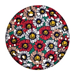 Daisy Colorfull Seamless Pattern Round Filigree Ornament (two Sides) by Kizuneko