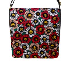 Daisy Colorfull Seamless Pattern Flap Closure Messenger Bag (l) by Kizuneko