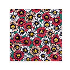 Daisy Colorfull Seamless Pattern Small Satin Scarf (square) by Kizuneko