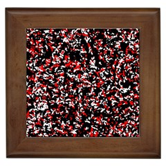 Patterntachesrougeblancnoir75 Framed Tile