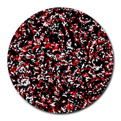 Patterntachesrougeblancnoir75 Round Mousepads