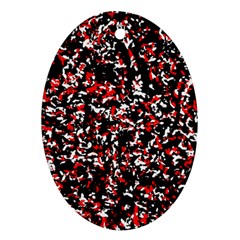 Patterntachesrougeblancnoir75 Ornament (oval)