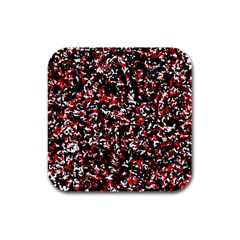 Patterntachesrougeblancnoir75 Rubber Square Coaster (4 Pack) 