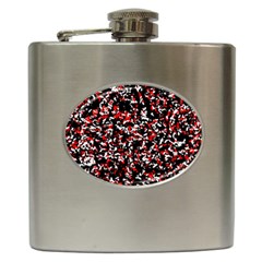 Patterntachesrougeblancnoir75 Hip Flask (6 Oz)