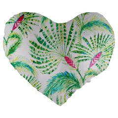  Palm Trees by Traci K Large 19  Premium Flano Heart Shape Cushions