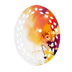 Autumn Paint Oval Filigree Ornament (two Sides) by goljakoff