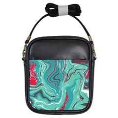 Vector Vivid Marble Pattern 2 Girls Sling Bag by goljakoff