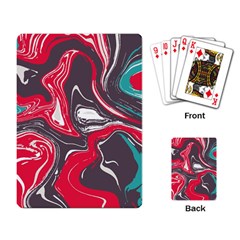 Red Vivid Marble Pattern 3 Playing Cards Single Design (rectangle) by goljakoff