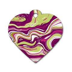 Vector Vivid Marble Pattern 5 Dog Tag Heart (two Sides) by goljakoff