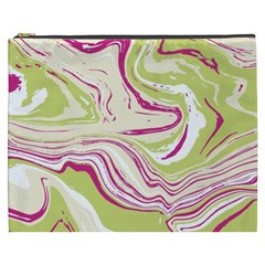 Green Vivid Marble Pattern 6 Cosmetic Bag (XXXL)