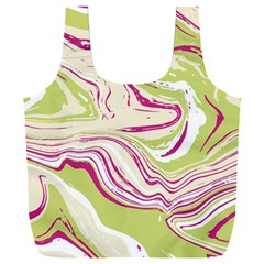 Green Vivid Marble Pattern 6 Full Print Recycle Bag (XXL)