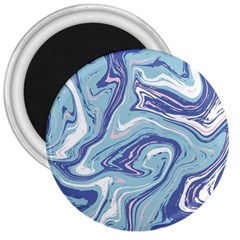 Blue Vivid Marble Pattern 9 3  Magnets by goljakoff