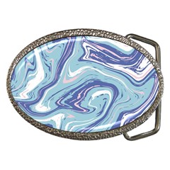 Blue Vivid Marble Pattern 9 Belt Buckles by goljakoff