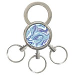 Blue Vivid Marble Pattern 9 3-Ring Key Chain Front