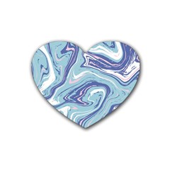 Blue Vivid Marble Pattern 9 Heart Coaster (4 Pack)  by goljakoff