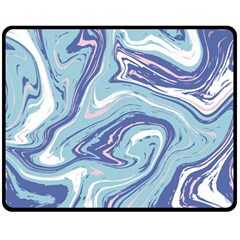 Blue Vivid Marble Pattern 9 Fleece Blanket (medium)  by goljakoff