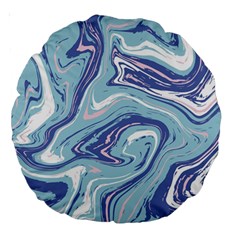 Blue Vivid Marble Pattern 9 Large 18  Premium Round Cushions by goljakoff