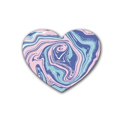 Vector Vivid Marble Pattern 10 Rubber Coaster (heart)  by goljakoff