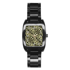 Linear Geometric Print Pattern Mosaic 2 Stainless Steel Barrel Watch by dflcprintsclothing