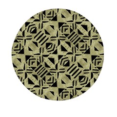 Linear Geometric Print Pattern Mosaic 2 Mini Round Pill Box by dflcprintsclothing