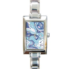 Blue Vivid Marble Pattern Rectangle Italian Charm Watch by goljakoff
