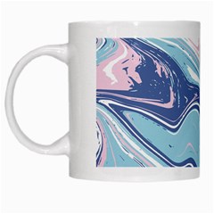 Blue Vivid Marble Pattern White Mugs by goljakoff