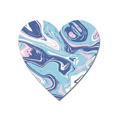 Blue Vivid Marble Pattern Heart Magnet by goljakoff