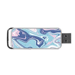 Blue Vivid Marble Pattern Portable Usb Flash (one Side) by goljakoff