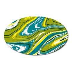 Green Vivid Marble Pattern Oval Magnet by goljakoff