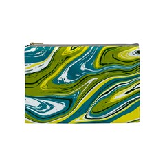 Green Vivid Marble Pattern Cosmetic Bag (medium) by goljakoff