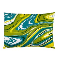 Green Vivid Marble Pattern Pillow Case (two Sides) by goljakoff