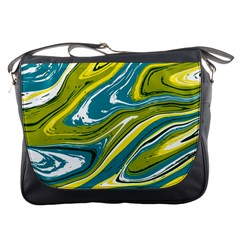 Green Vivid Marble Pattern Messenger Bag by goljakoff