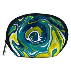 Green Vivid Marble Pattern 14 Accessory Pouch (medium) by goljakoff