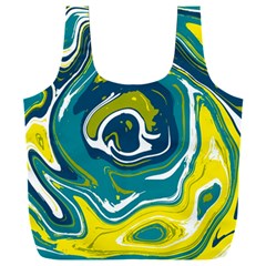 Green Vivid Marble Pattern 14 Full Print Recycle Bag (xxxl) by goljakoff