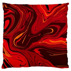 Red Vivid Marble Pattern 15 Large Flano Cushion Case (one Side) by goljakoff