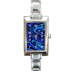 Blue Vivid Marble Pattern 16 Rectangle Italian Charm Watch by goljakoff